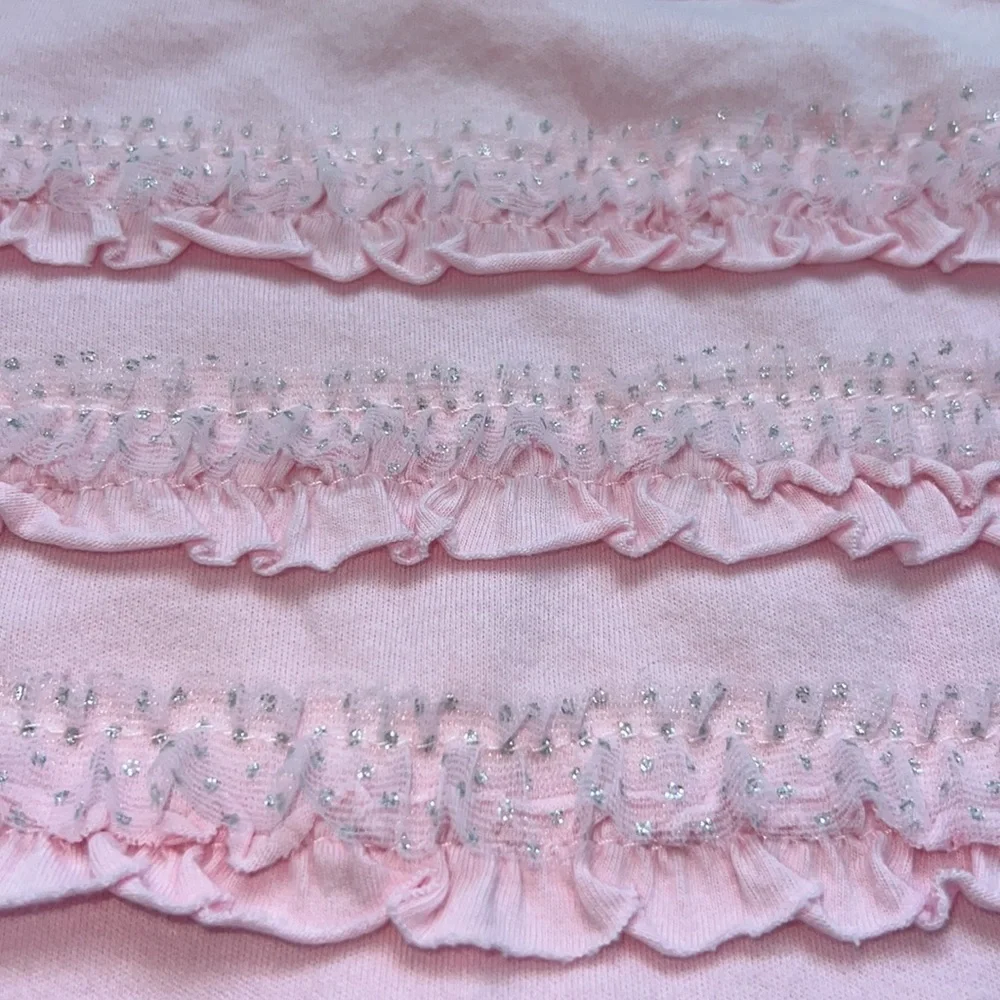 Infant long sleeve ruffle top onesie, with tutu leggings